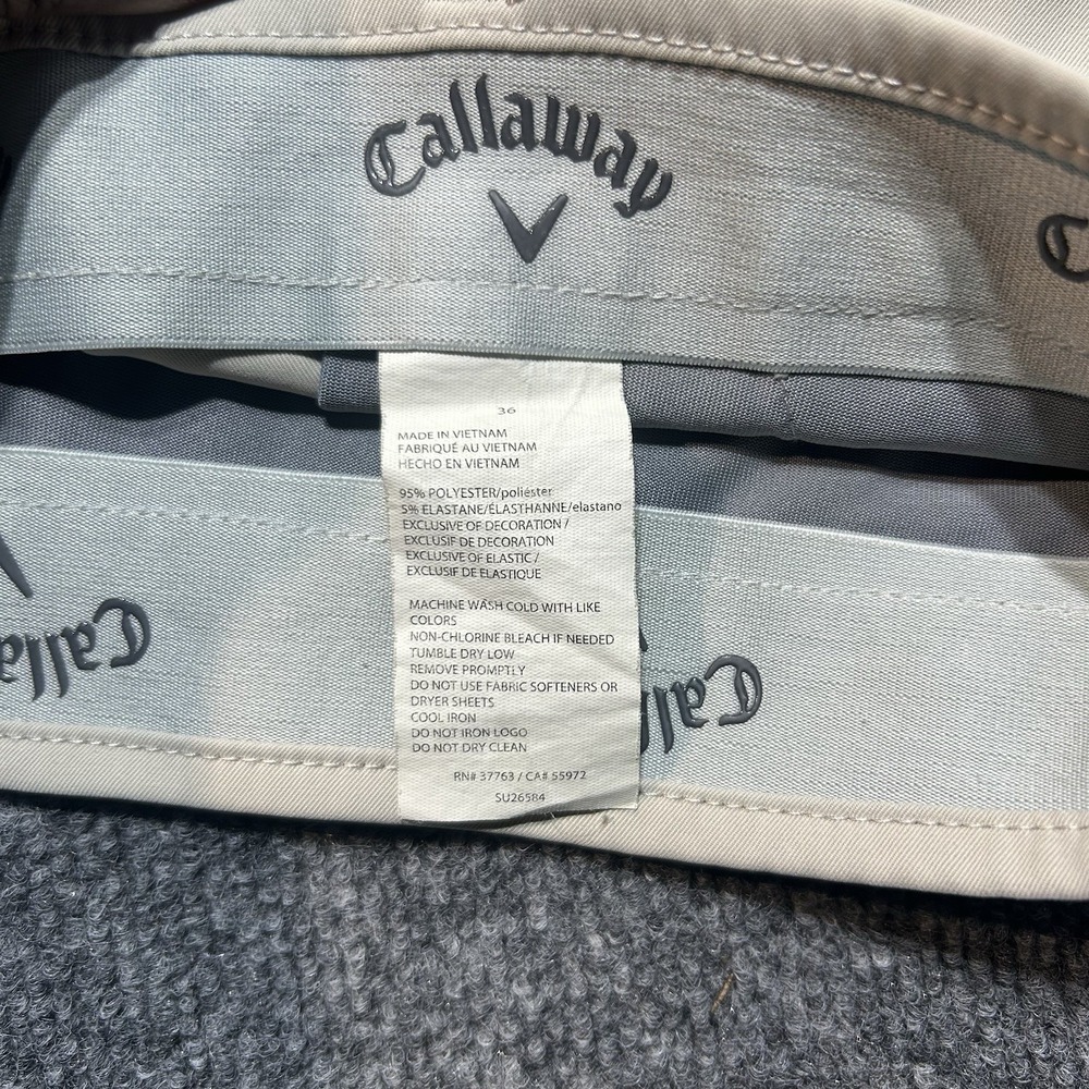 Callaway Mens Chino Shorts Size 36 Gray Flat Front Casual Outdoor - Picture 5 of 13